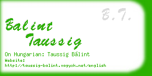 balint taussig business card